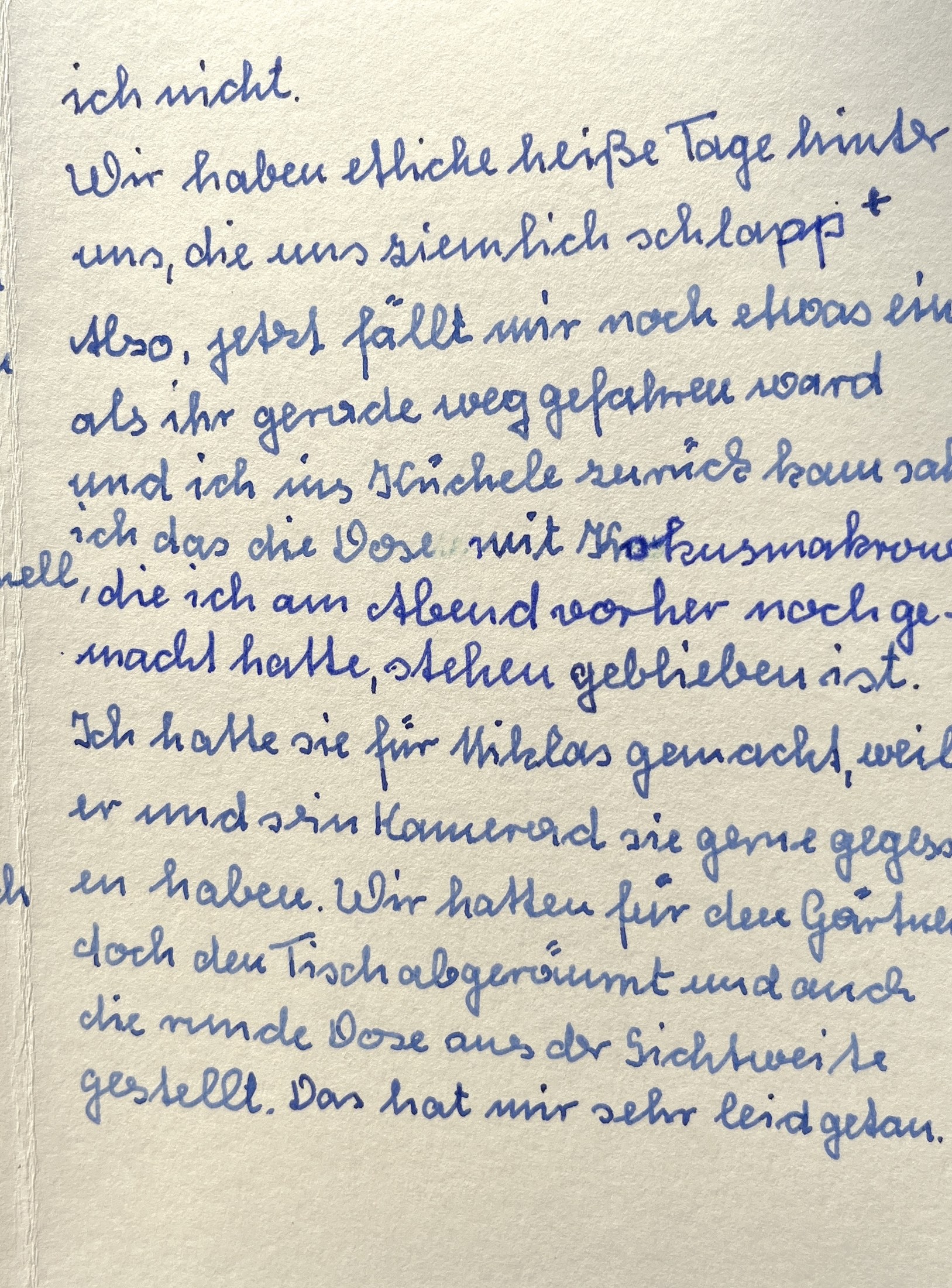 Rechte Innenseite mit der Geschichte von der vergessenen Dose