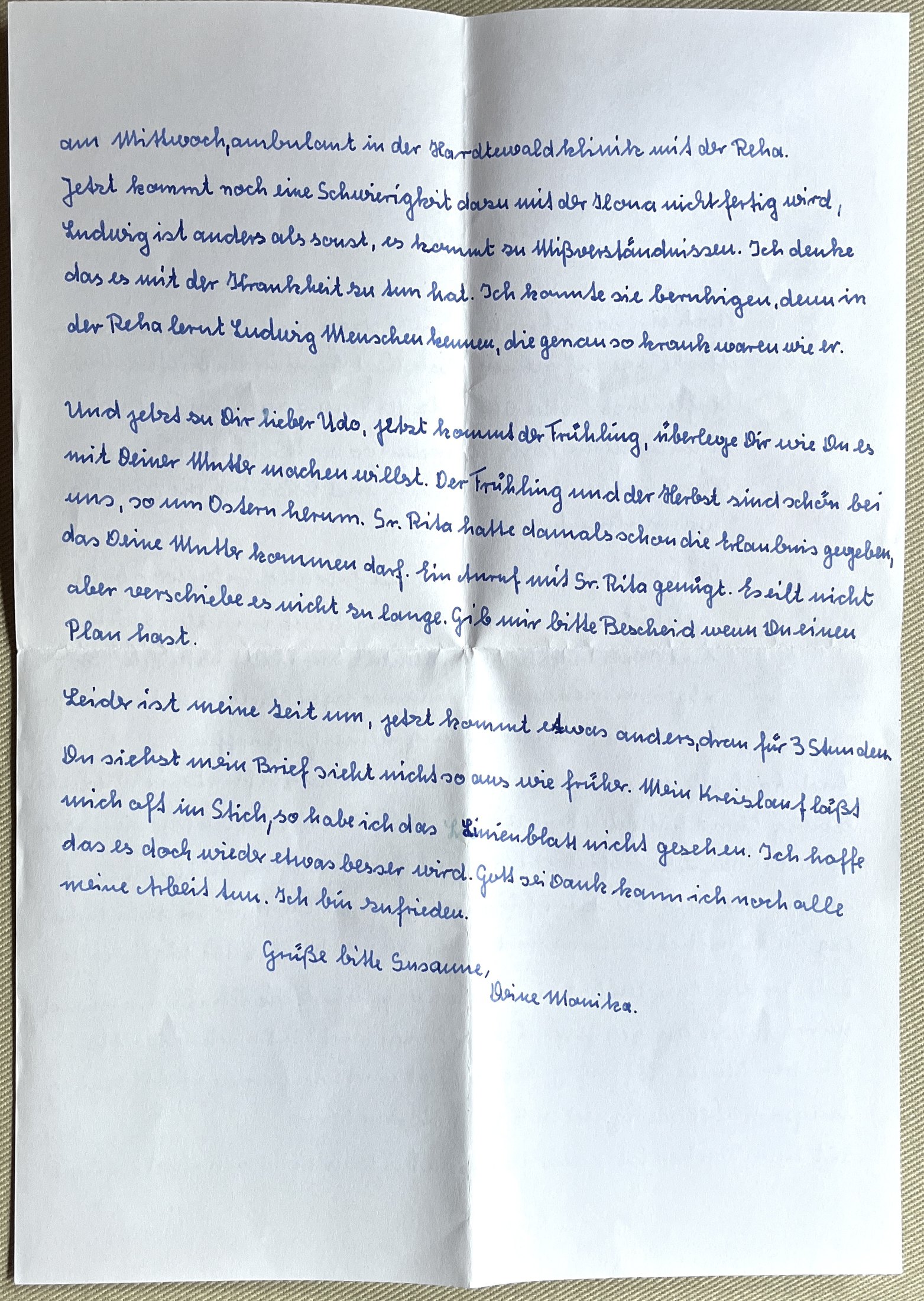 Zweite Seite mit Schlussgruß